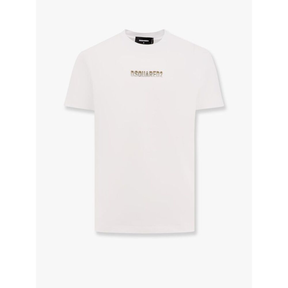 Dsquared2 Men Cotton T-Shirt With Frontal Embossed Logo